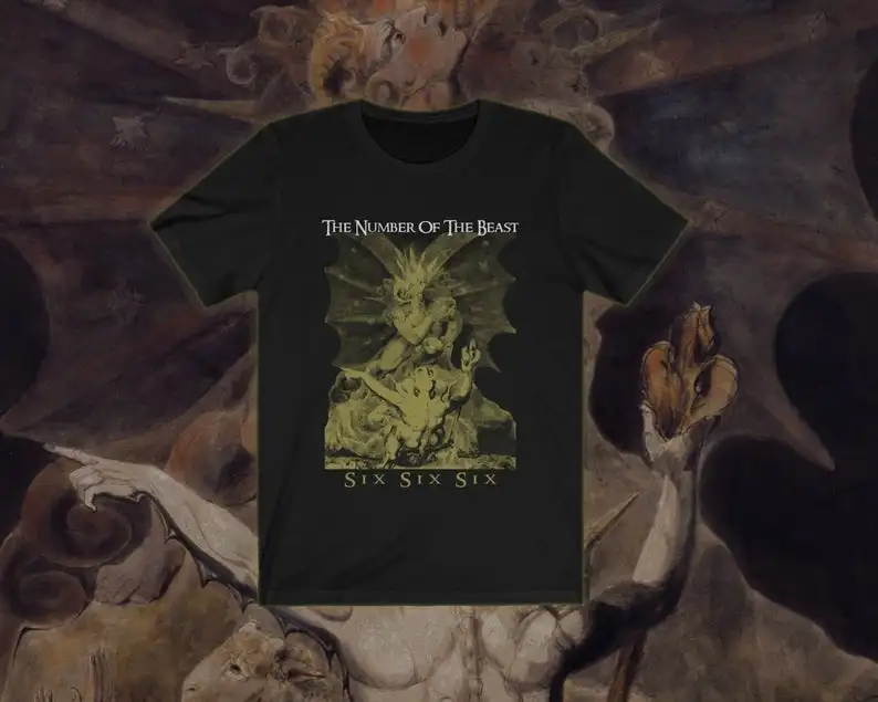 Сатаническая футболка/номер зверя-666/черный металл/тяжелый металл/Темный мертвый