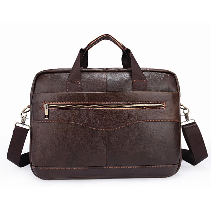 

Genuine Leather Laptop Bag Men's Casual Leather Business Briefcase Shoulder Messenger Bag Cross Section Laptop Bags For Men