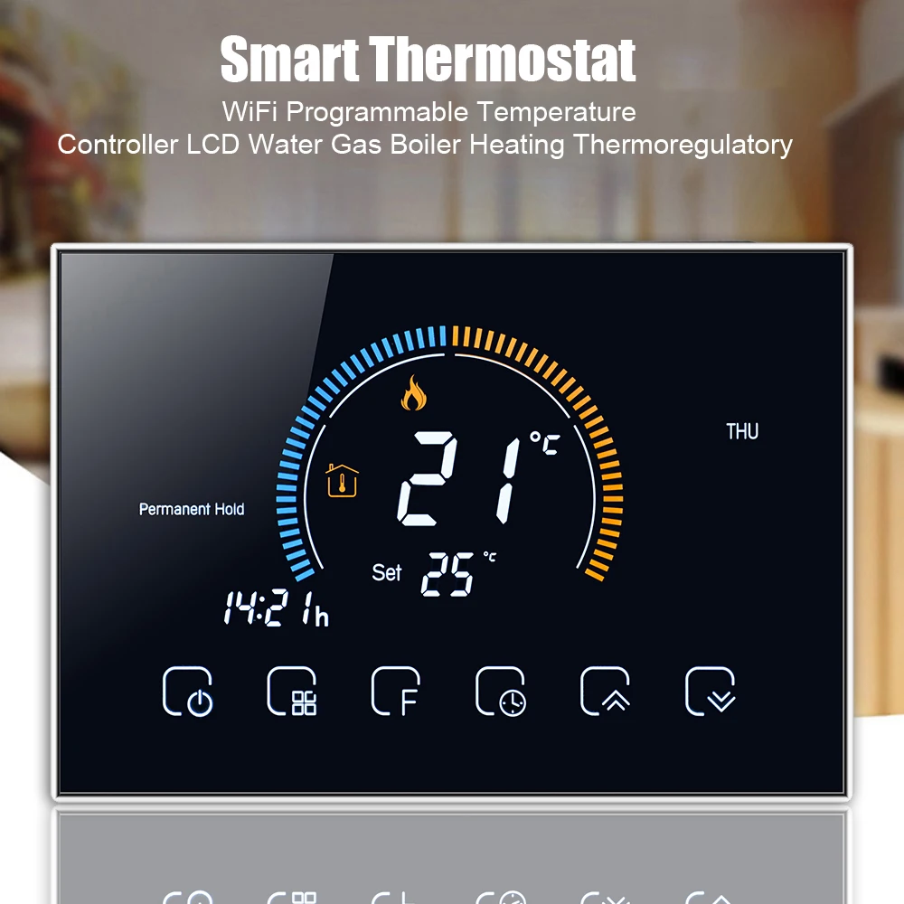

WiFi Smart Thermostat BHT-8000 Programmable Voice APP Control LCD Water/Gas Boiler Heating Thermoregulator For Echo Google Home