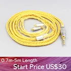 LN007357 16 Core OCC позолоченный плетеный кабель для наушников для AKG N5005 N30 N40 MMCX Sennheiser IE300 IE900