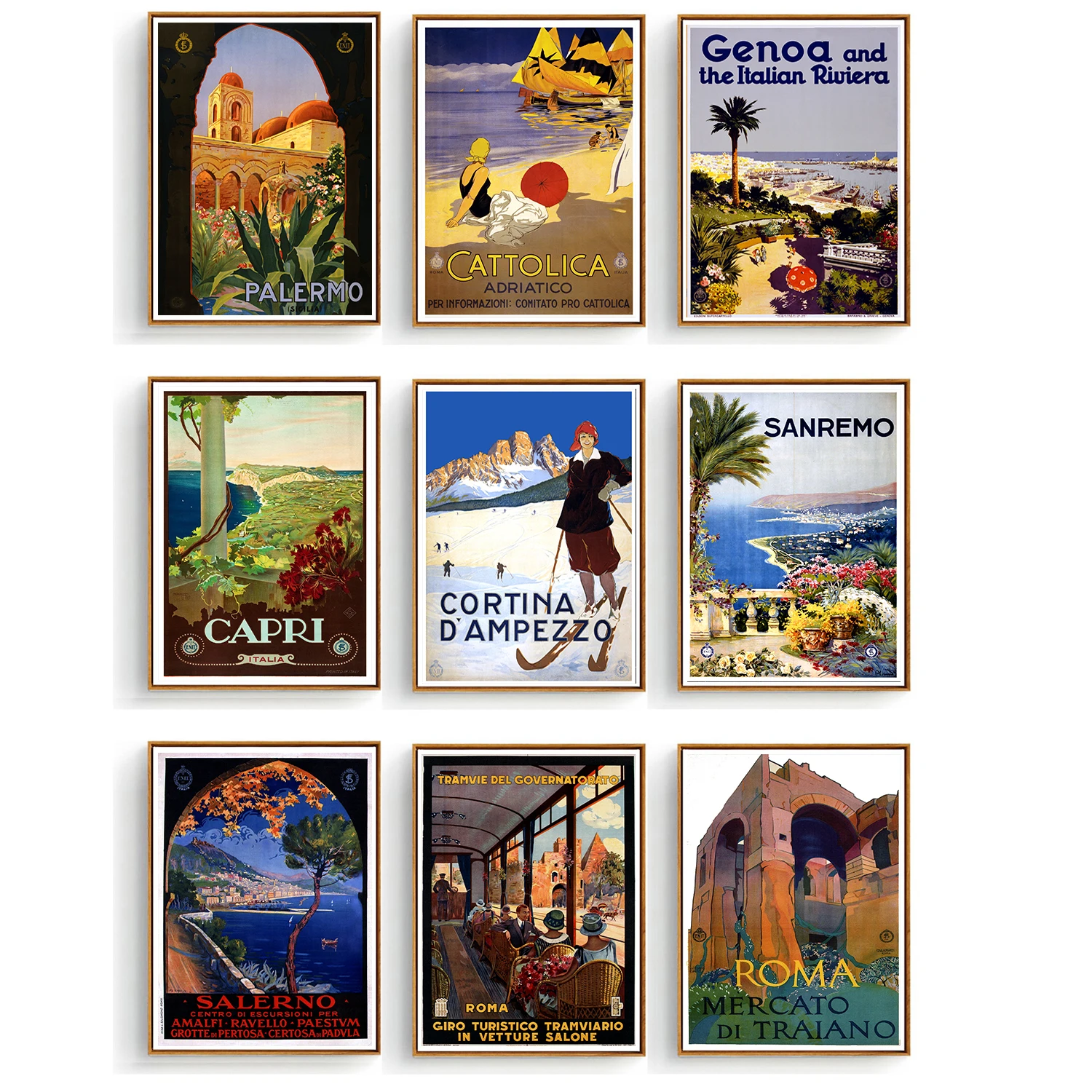 Итальянские путешествия рома кортина палермо каттолика холст картина винтажный