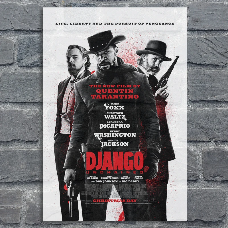 

Classic Movie Silk Poster Django Unchained Retro Art Prints Vintage Wall Decor Pictures Quentin Tarantino Canvas Posters