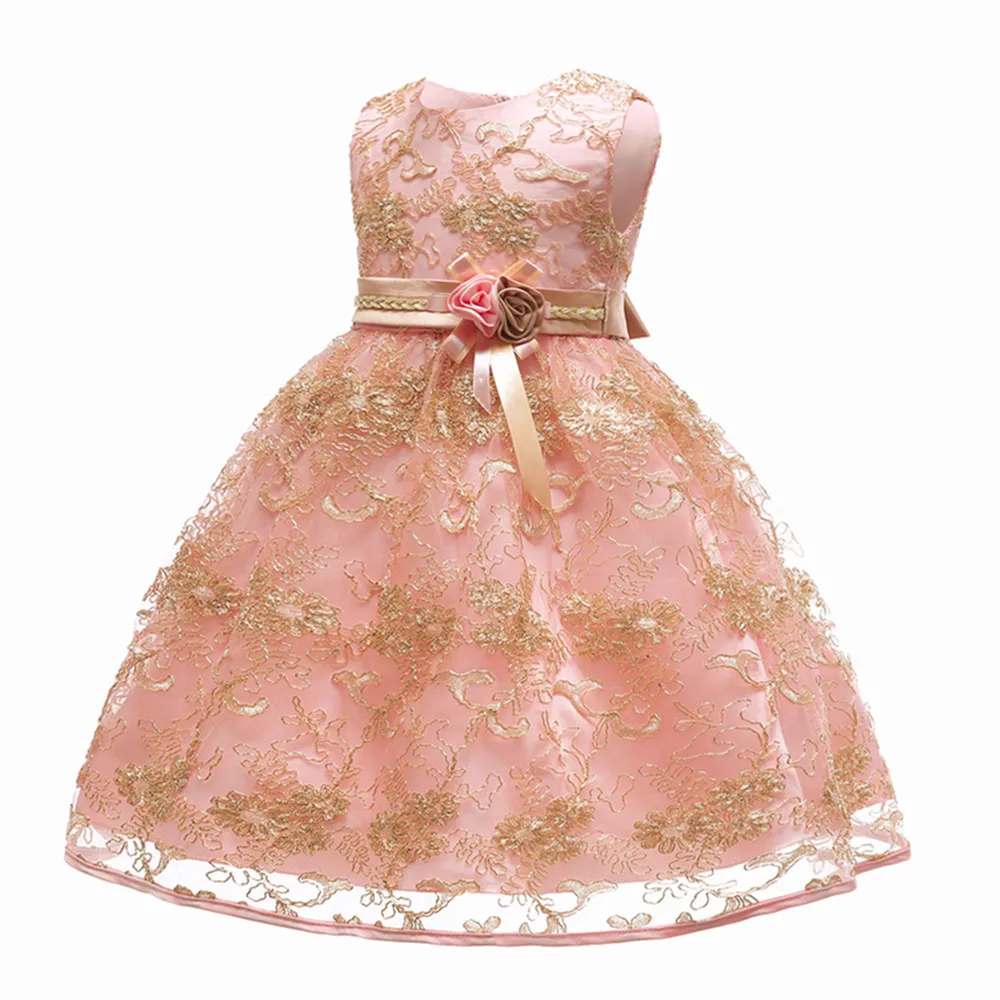 X-8546 pink Детское платье-пачка принцессы на День рождения; праздничное платье для девочек; кружевное детское платье подружки невесты; элегантное платье для девочек; одежда для маленьких девочек - Цвет: X-8546 pink