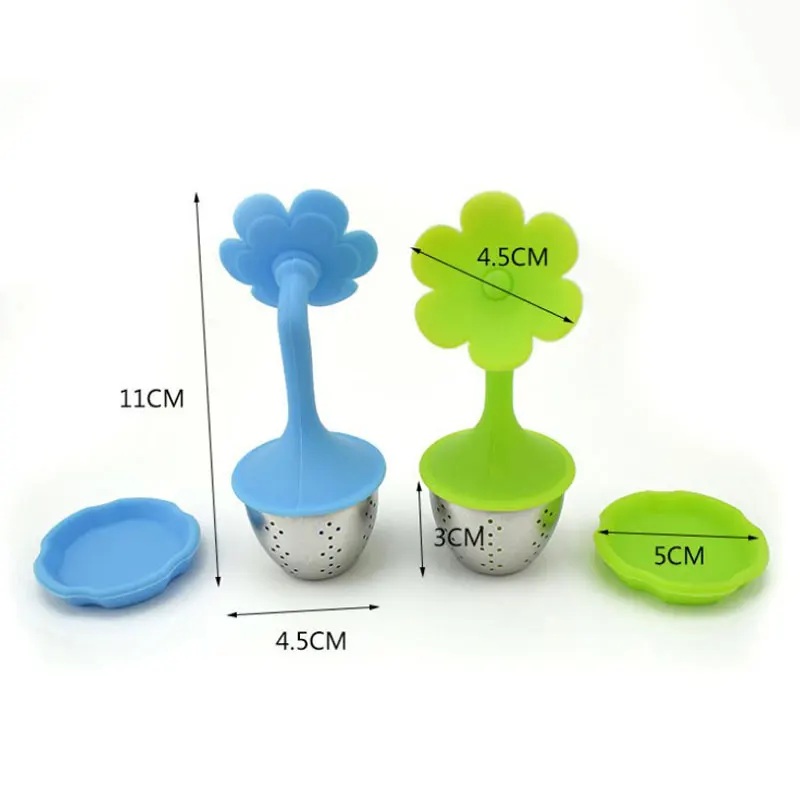 

Cute Flower Tea Infuser Strainer Silicone Stainless Steel Kitchen Tools