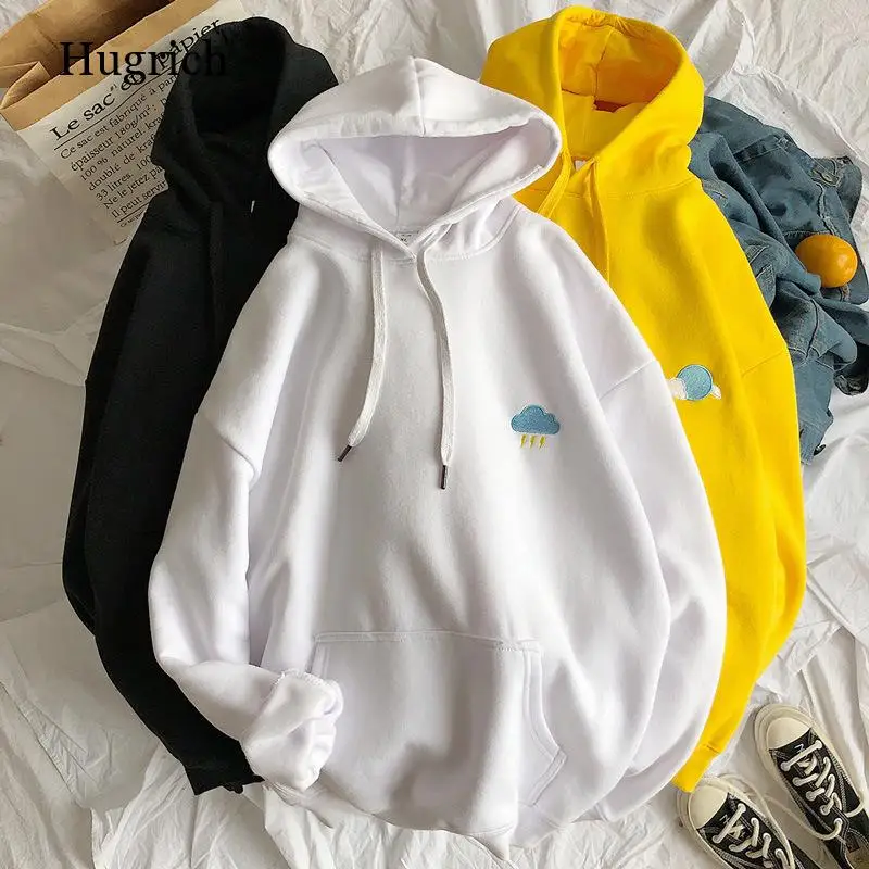 2021 New Hoodie Women's Casual Coat Spring Autumn Embroidery Plus Size Women Sweetshirts Korean Fashion Pocket Oversized Hoodies