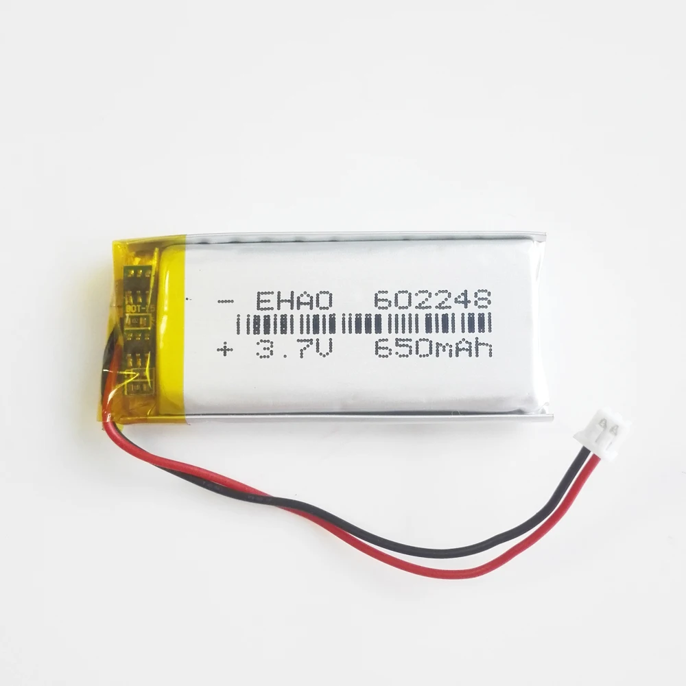 602248 JST 1 25 мм 2 контактный 3 7 в 650 мАч литий полимерный LiPo перезаряжаемый