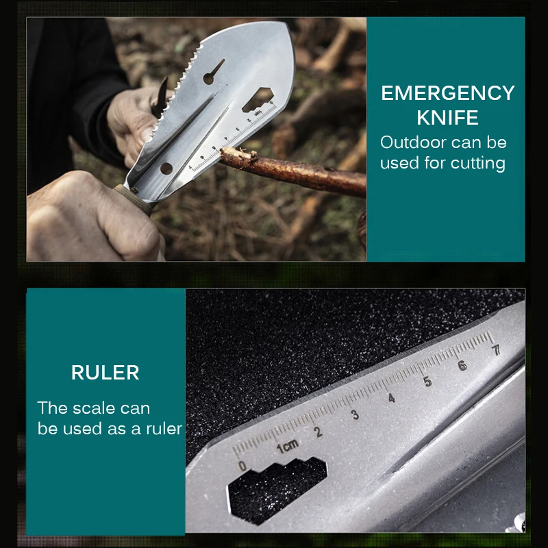 

Stainless Steel Shovels Camping Multifunction Portable Outdoor Tools Garden Multi Shovel Measurable Gardening Trowel Hiking