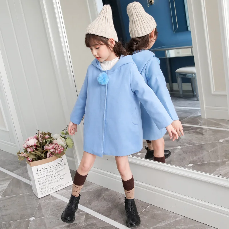 

Girls Baby's Kids Coat Jacket 2021 Solid Warm Thicken Plus Velvet Winter Autumn Buttons Lamb WoolenChildren's Clothes