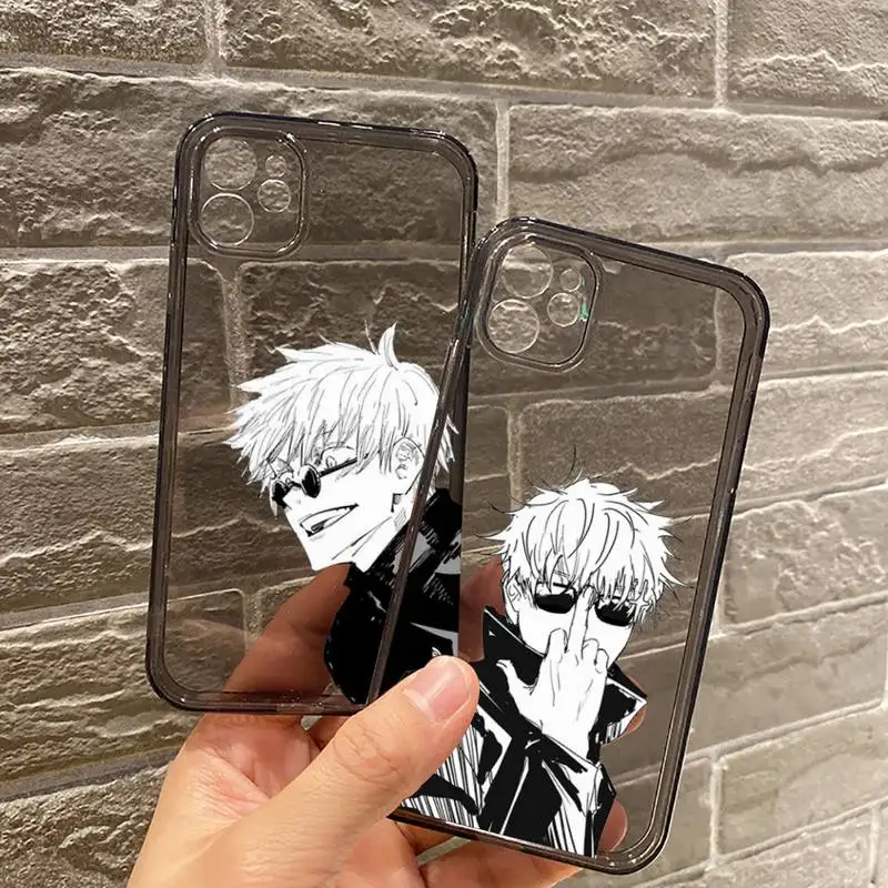 

Jujutsu Kaisen Gojo Satoru Anime Phone Case Transparent for iPhone 7 8 11 12 se 2020 mini pro X XS XR MAX Plus