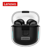 lenovo lp12 wireless earphone with mic hifi stereo touch control earbuds bluetooth compatible 5 0 headset for ios android black