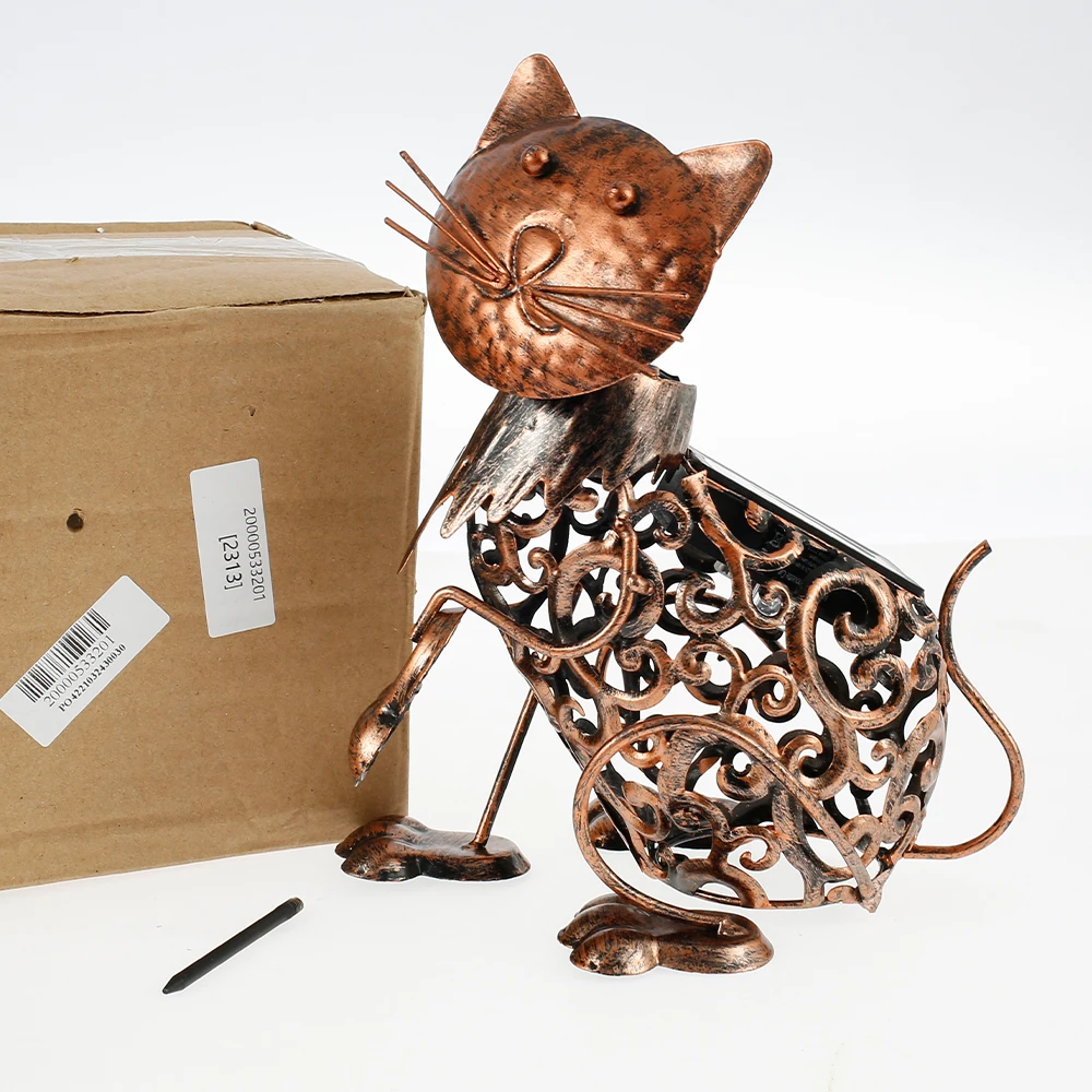 

LED Solar Cat Light Garden Kitty Statue Sculpture Landscape Pathway Lamp Courtyard Ornament Solar Led Light Outdoor Decor