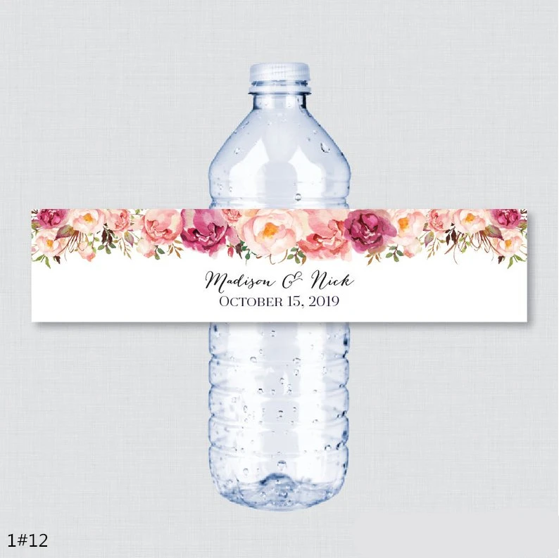 300 шт. Пользовательское Имя Свадебные ярлыки бутылки с водой для девочек на день