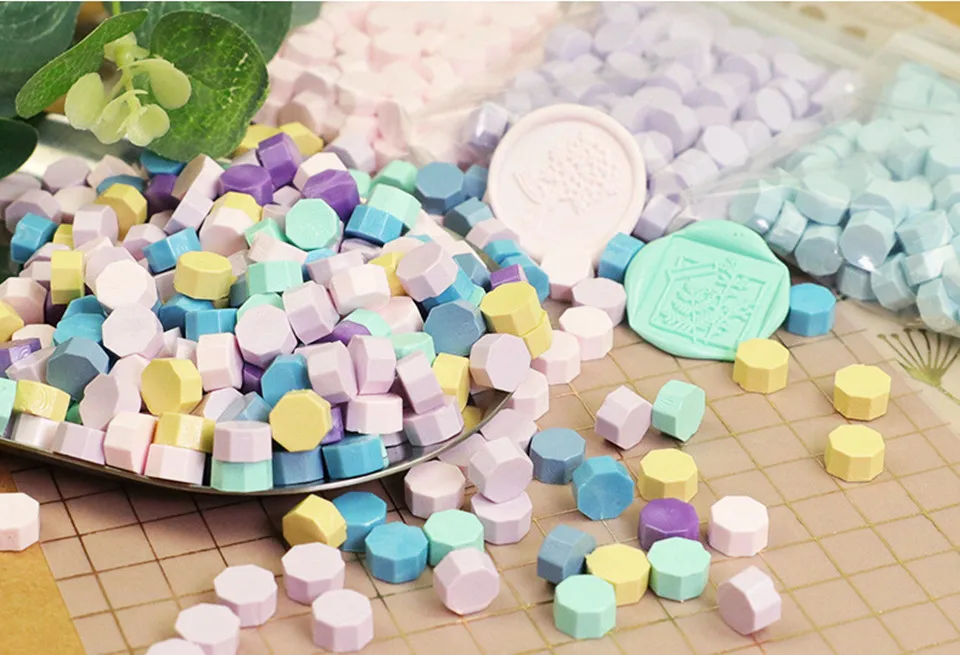 100 шт./лот Восьмиугольные восковые шарики штамповочные печати для конвертов