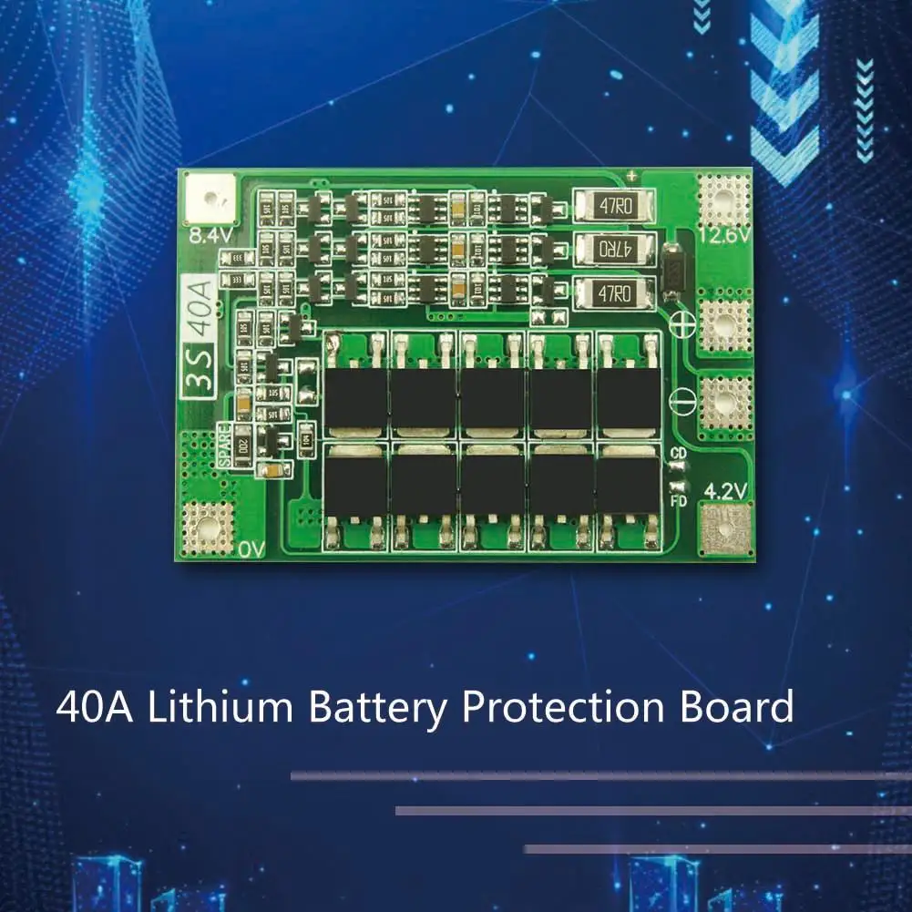 3S 40A литий-ионная литиевая батарея зарядное устройство модуль PCB плата защиты BMS