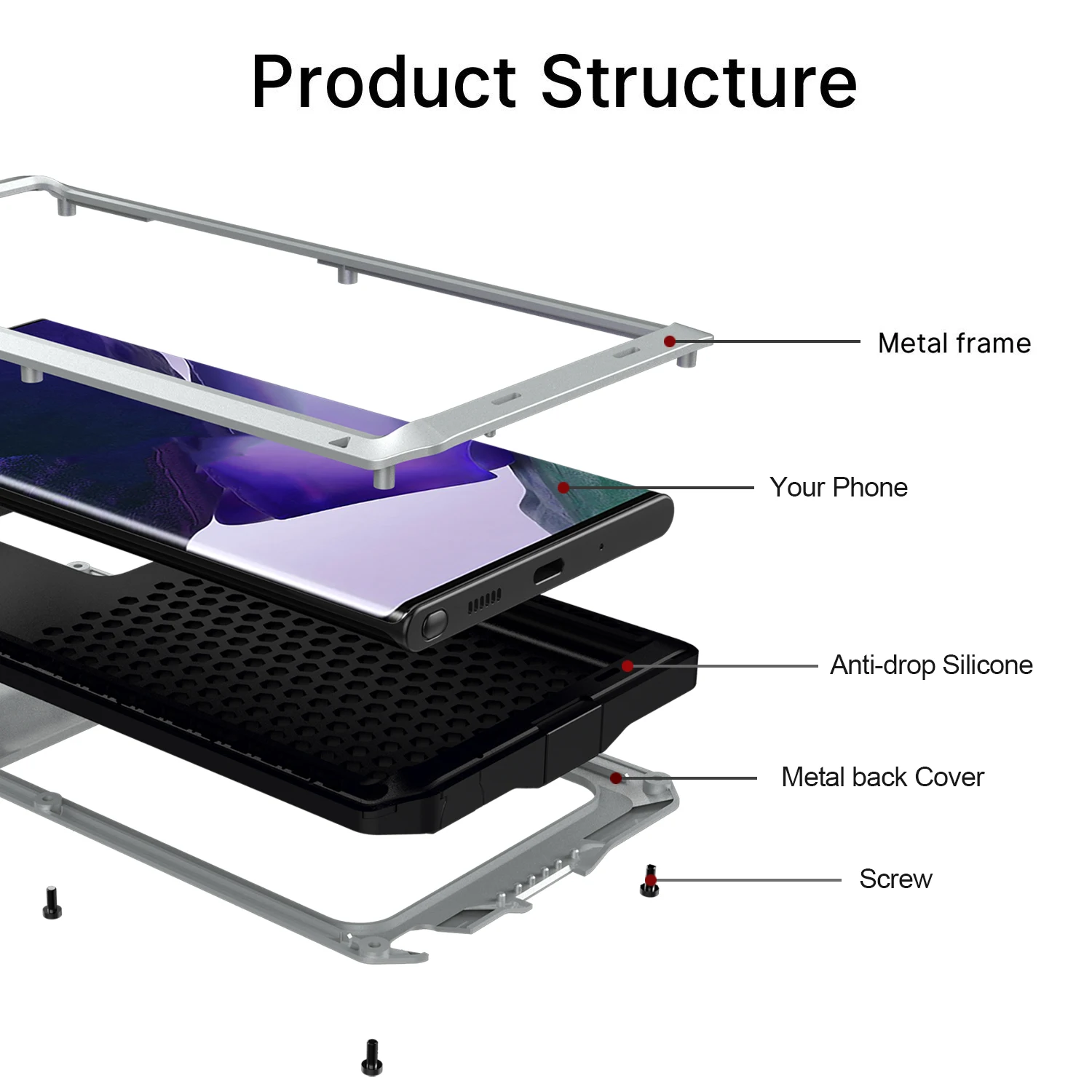 

Heavy Duty Protection Doom Armor Metal Aluminum phone Case For Samsung Galaxy Note 20 10 9 8 S20 S10 S9 S8 Plus E Ultra Cover