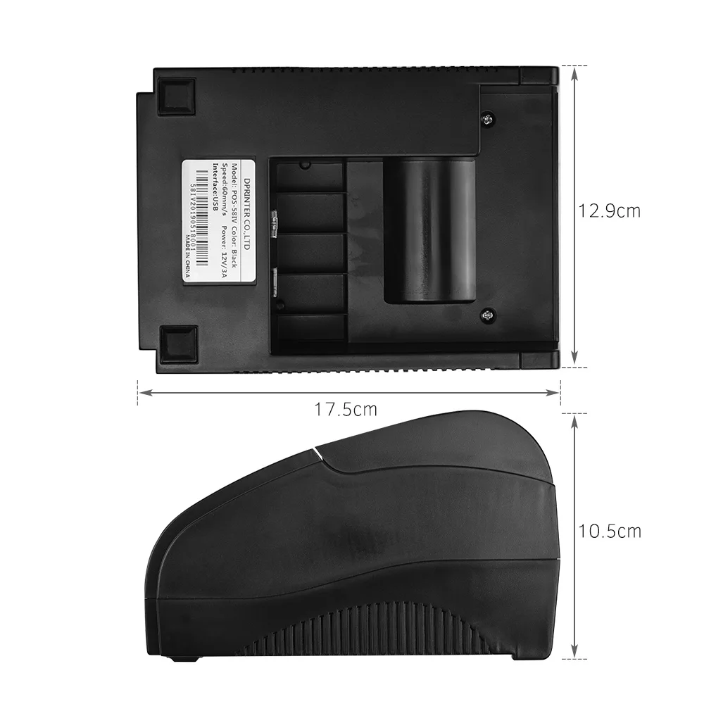 58 мм USB Прямой Термальный чековый принтер с прозрачной печатью Совместимость ESC/POS