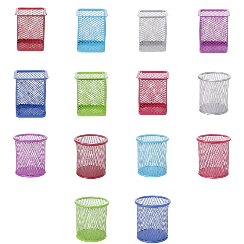 

Rectangular Mesh Style Metal Pencil Holder Organizer Desk Pen Containers 20CB