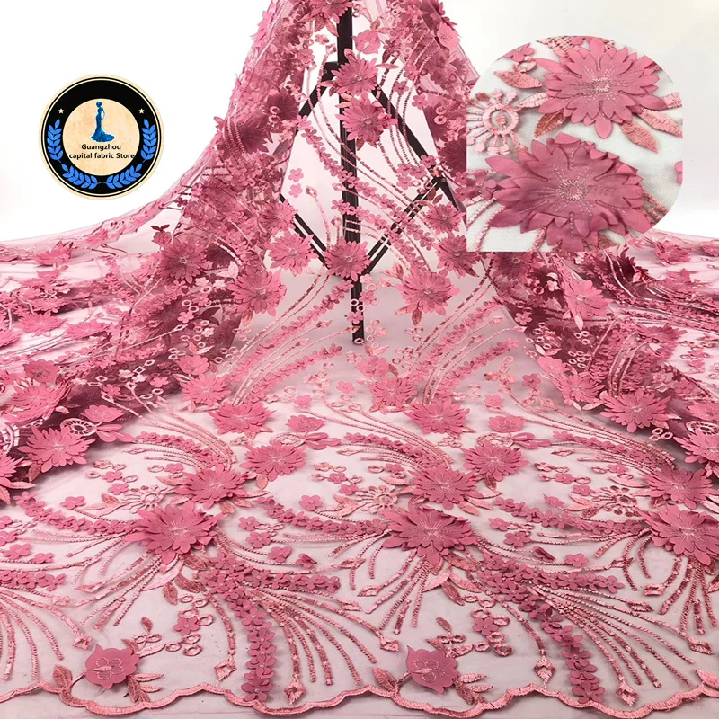 New 2019 Nigeria lace Fabric High Quality Africa Lace French Embroidery 3D decal Used for women Wedding dress | Дом и сад