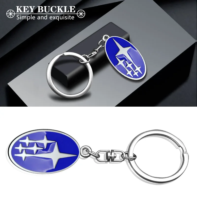 

1Pcs Car badge personality metal badge keychain key chain car goods For Subaru Forester impreza Outback Legacy Tribecacar WRC XV