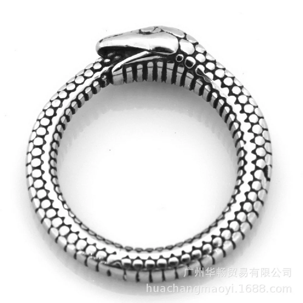 

Classic personality punk style snake-shaped stainless steel ring