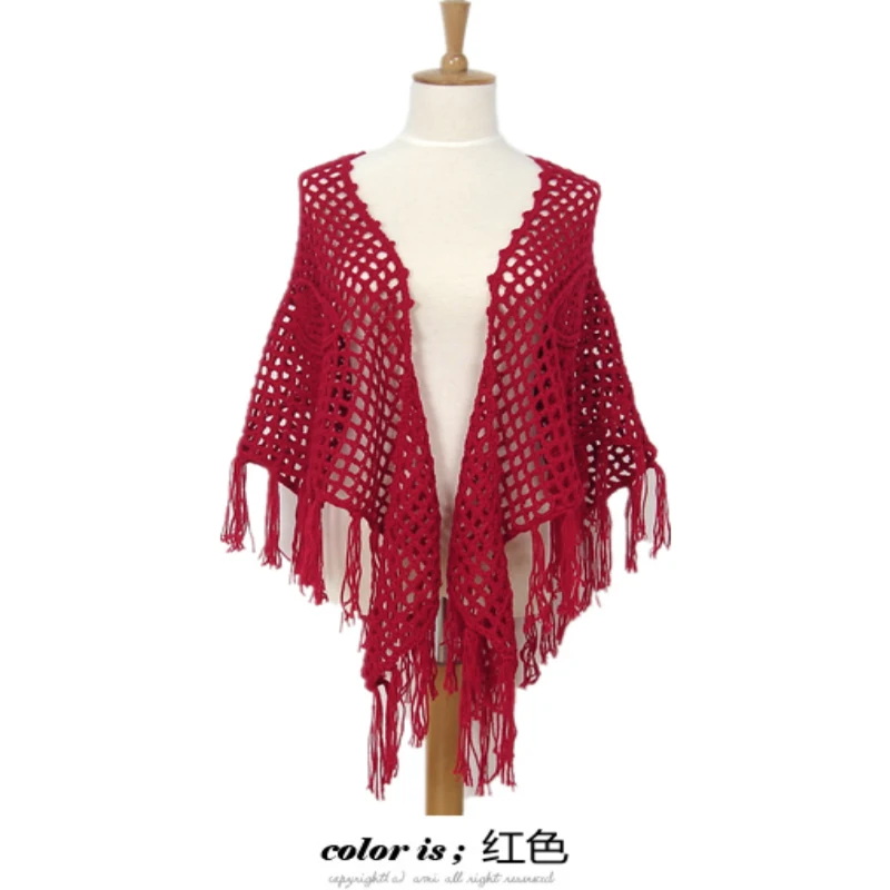 Новинка женский модный вязаный крючком винтажный элегантный шарф ручной работы