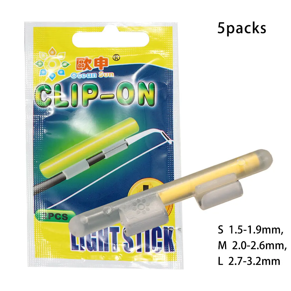 5 packs 10pcs Fishing Float Fluorescent Lightstick Light Night Float Rod Lights Dark Glow Stick Clip On Fishing Rod images - 6