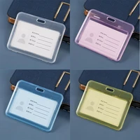 transparent pvc card cover for student kid women waterproof id card holder case business bus bank credit card cover badge bag