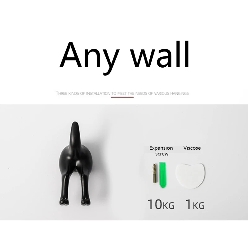 4 pieces of household cute plastic dog-shaped tail hook hanger clothes coat hat key wall rack | Дом и сад