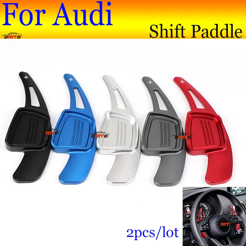 

2pcs Blue/red/silver/black Car Steering Wheel Shift Paddle Extension Shifter for A3 A3L A5 S4 Q2 Q2L A1 A7 S5 A6L TT TTS