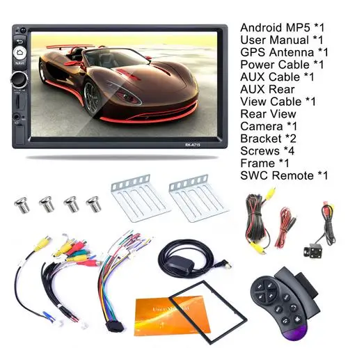 With Camera 7 дюймов автомобильный проигрыватель Full HD 1080P 2DIN для Android 8,1 gps навигатор с WI-FI Набор беспроводной связи по стандарту Bluetooth вызовов с пультом дистанционного управления Управление - Формат цифровых медиаданных: With Camera