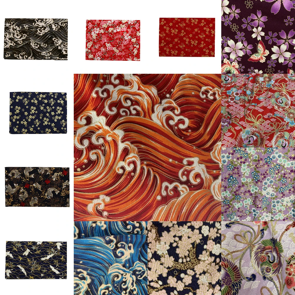 

50x150cm Japanese Style Printed Fabric Fashion Colorful Fabrics DIY Handmade Sewing Supplies for Clothes Decor