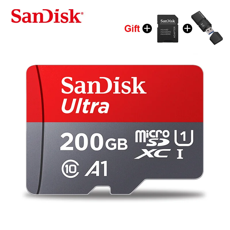 200GB USB3.0CR SanDisk Ультра карта памяти 400 Гб 256 ГБ 200 ГБ 128 Гб 64 Гб micro sd карта 32 ГБ 16 ГБ tf карта microsd usb 3,0 флеш-карты Подарочный адаптер - Емкость: 200GB USB3.0CR