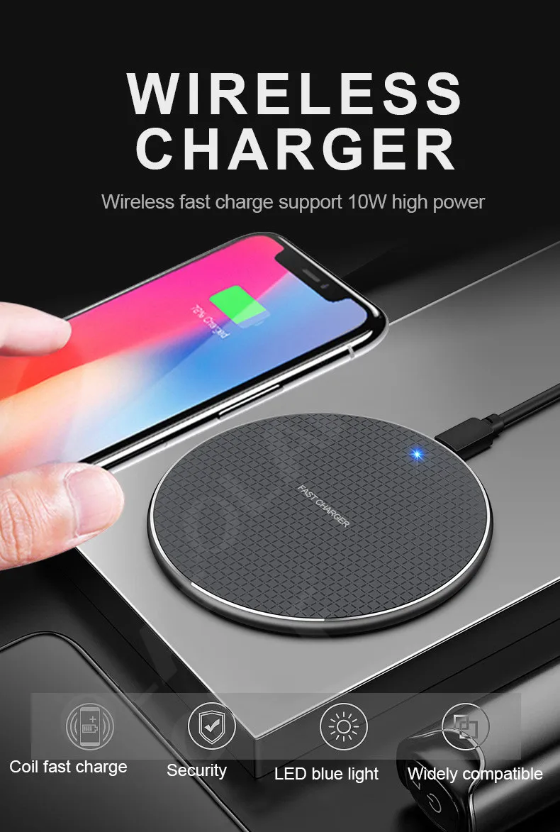 Олаф 10 Вт Qi Беспроводное зарядное устройство для iPhone 11 Pro Max быстрое USB зарядное устройство Быстрая зарядка для samsung S10 S9 Xiaomi Беспроводное зарядное устройство