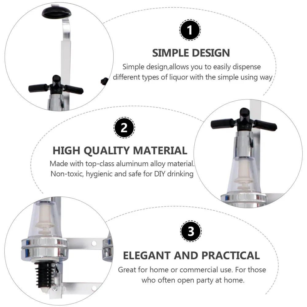 

6-Bottle Dispenser Wall Mounted Bottle Beverage Stand Wall Bracket Drink Beer Dispenser