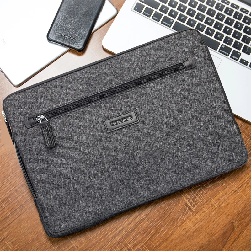 qialino waterproof polyester sleeve pouch bags 14 inch for macbook air 13 pro 15 laptop bag for xiaomi asus lenovo notebook case free global shipping