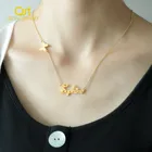 Qitian персонализированное пользовательское имя ожерелье с символом бабочки из нержавеющей стали именная табличка чокер ручной работы подарок для женщин кулон