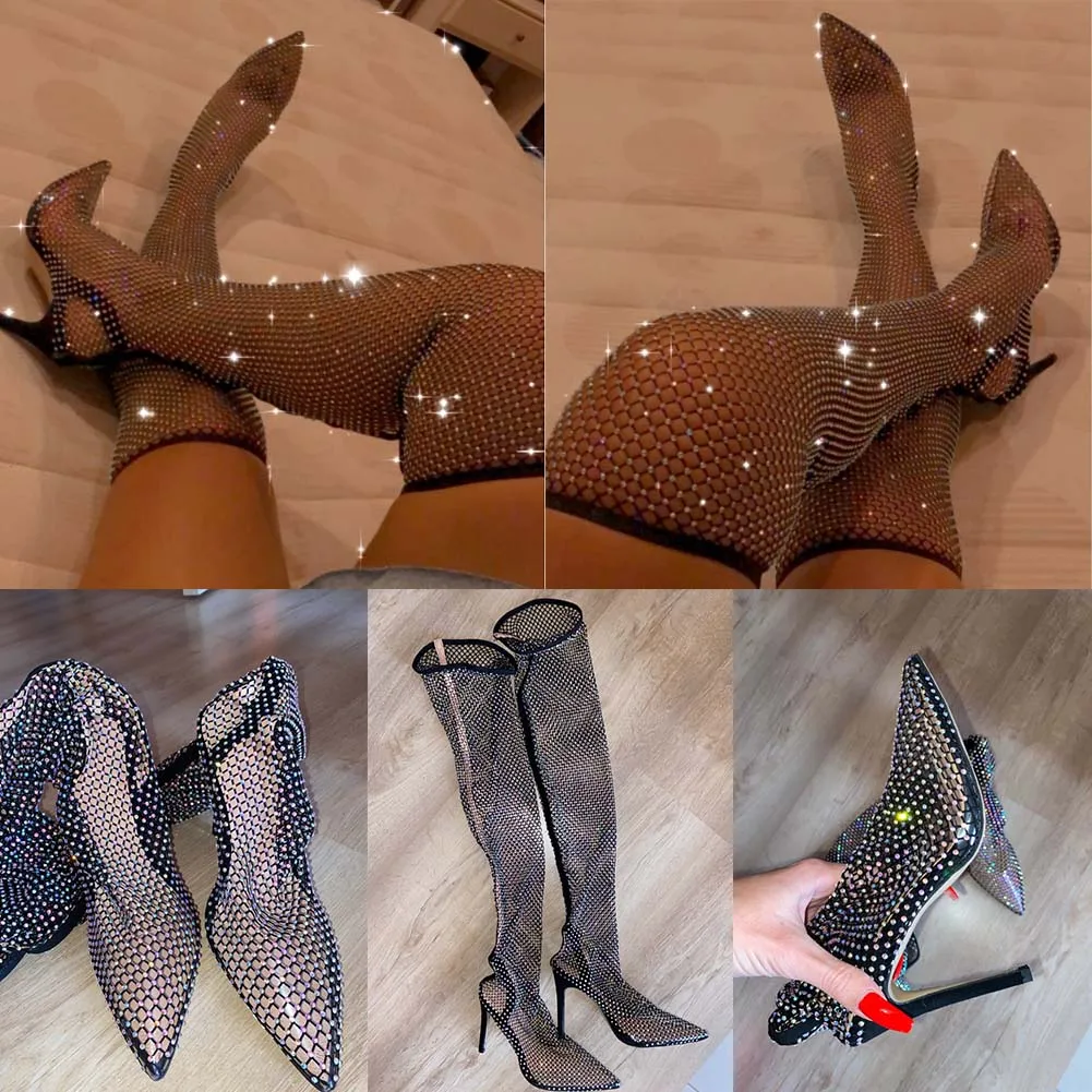 SARAIRIS/Новинка женская обувь из сетчатого материала украшенная стразами женские