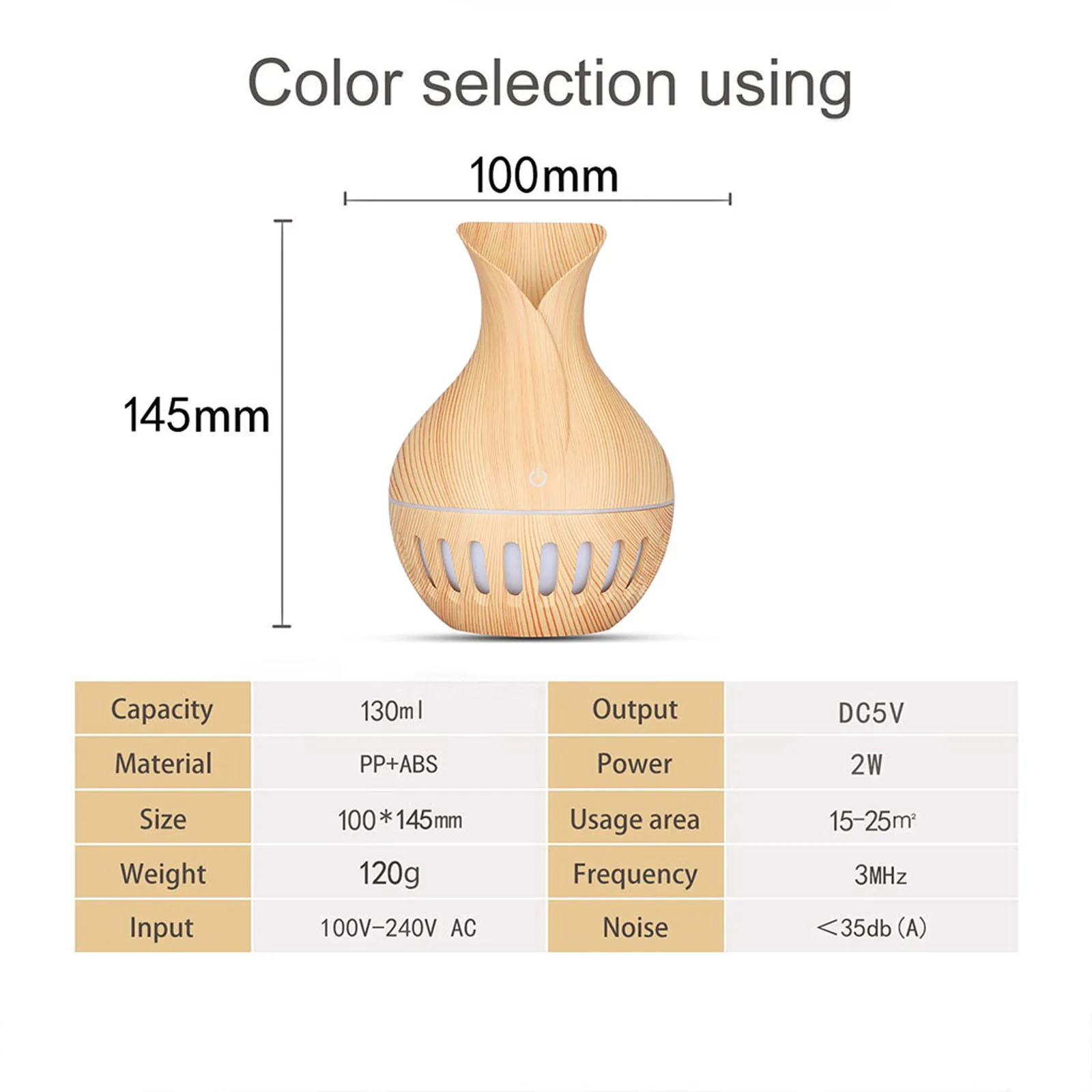 

Usb Electric Air Humidifier Mini Wood Grain Aroma Diffuser Essential Oil Aromatherapy Cool Mist Maker With Led Use For Home#dg4
