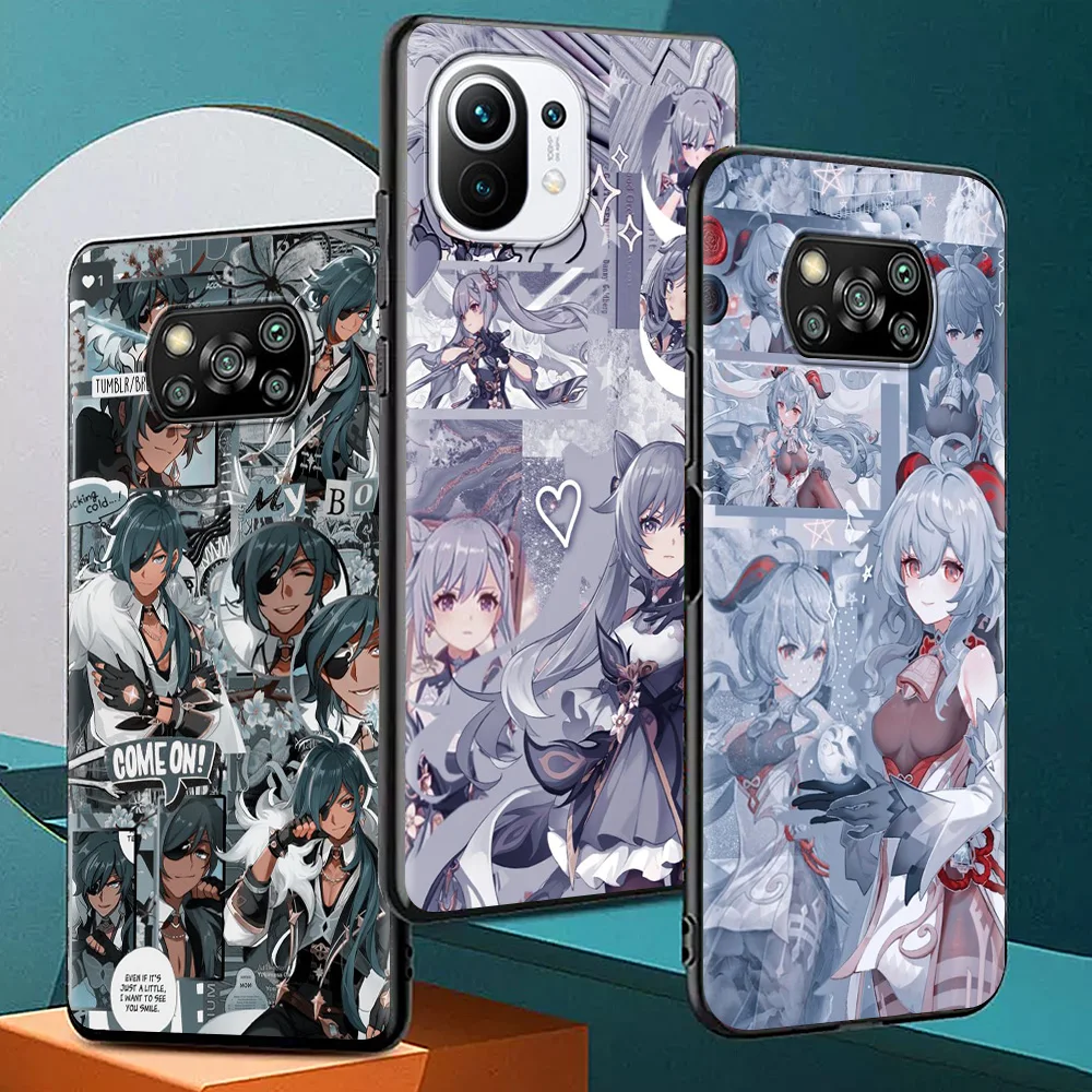 Caso For Xiaomi Poco X3 NFC M3 Pro M3 F3 Pocophone F1 11 Para for Mi Note 10 Pro Case For Mi Poco F3 X3 GT Genshin Impact Anime