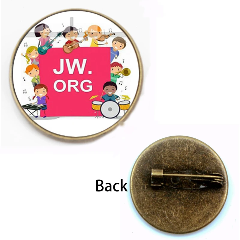Новая модная брошь JW.Org с узором яркого цвета стеклянный значок изображением