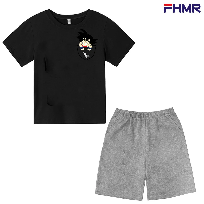 

Children's Clothing Suit Boys and Girls Summer Short-sleeved + Shorts Two-piece Clothing T-shirt 4-14Y Casual Clothing