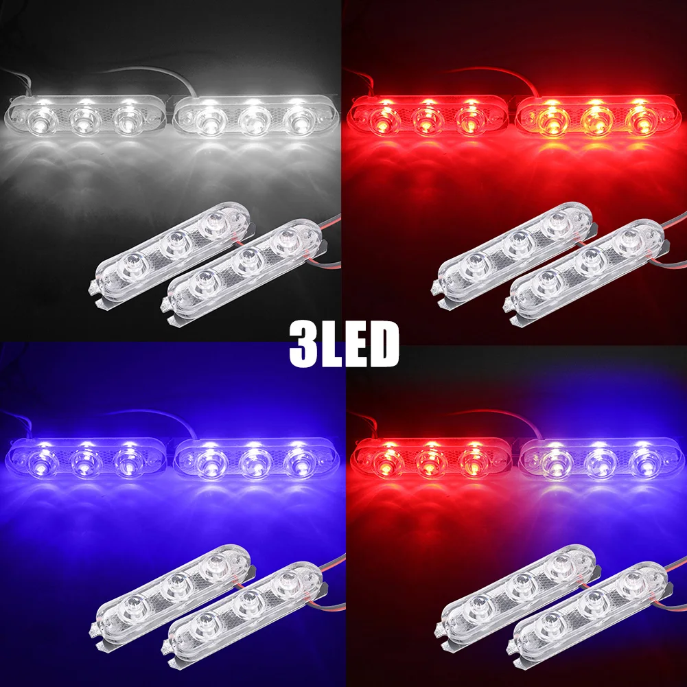 2 шт. автомобильные огни DRL 12 В 4 светодиодный