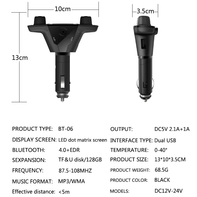 Fm передатчик Aux модулятор аудио Handsfree Bluetooth Автомобильный MP3 плеер с Умной