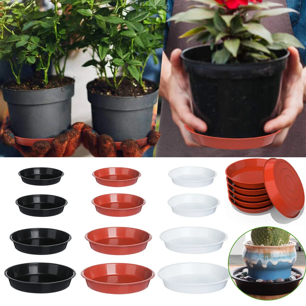 

3Pcs Plant Saucer 4/6/7/8/10 inch Drip Trays Plastic Tray Saucers Indoor Outdoor Flower Pot Round