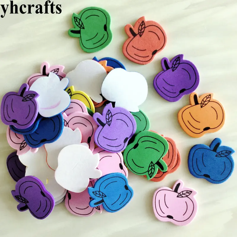 45PCS apple 1 пакет/УП. Блестящий Санта Снеговик Олень пенопластовые наклейки рождественские поделки элементы деятельности Детская комната украшения декоративные рождественские diy игрушки - Цвет: 45PCS apple