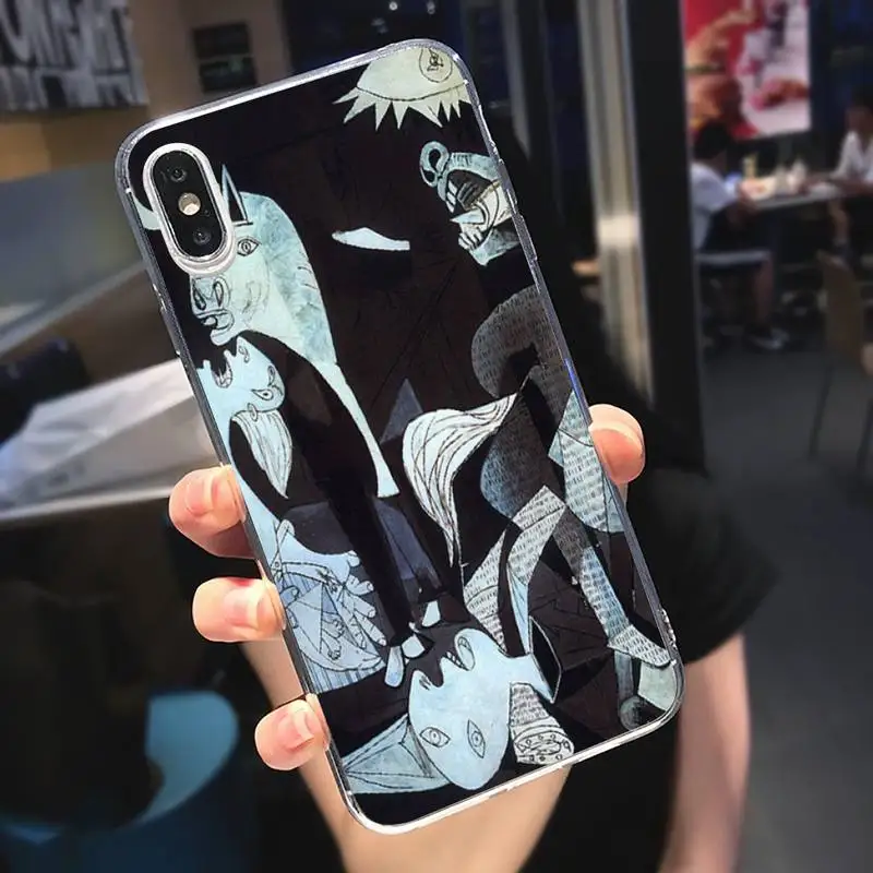 

Retro art painting Picasso abstract Phone Case Transparent soft For iphone 5 5s 5c se 6 6s 7 8 11 12 plus mini x xs xr pro max