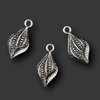 10pcs silver plated 3d conch charm alloy pendants retro bracelet earrings diy metal jewelry handmade accessories 2211mm a1693