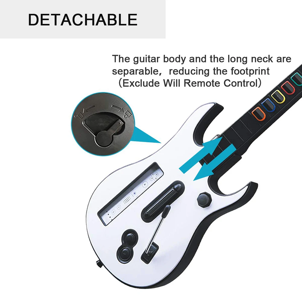 Беспроводной игровой контроллер с регулируемым ремешком для Wii Guitar Hero Rock Band 2 3