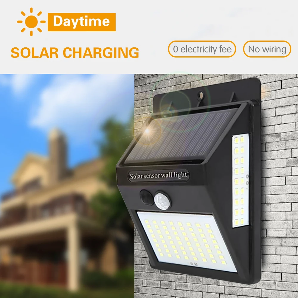 Уличный настенный светильник с пассивным ИК датчиком движения 100 светодиодов