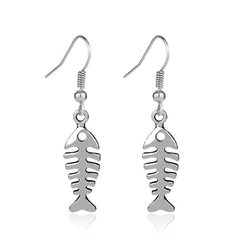 

Fish Bone Charms Drop Dangle Earrings for Women Fashion Jewelry Boho Maxi Statement Earrings Accessory Hot Sale